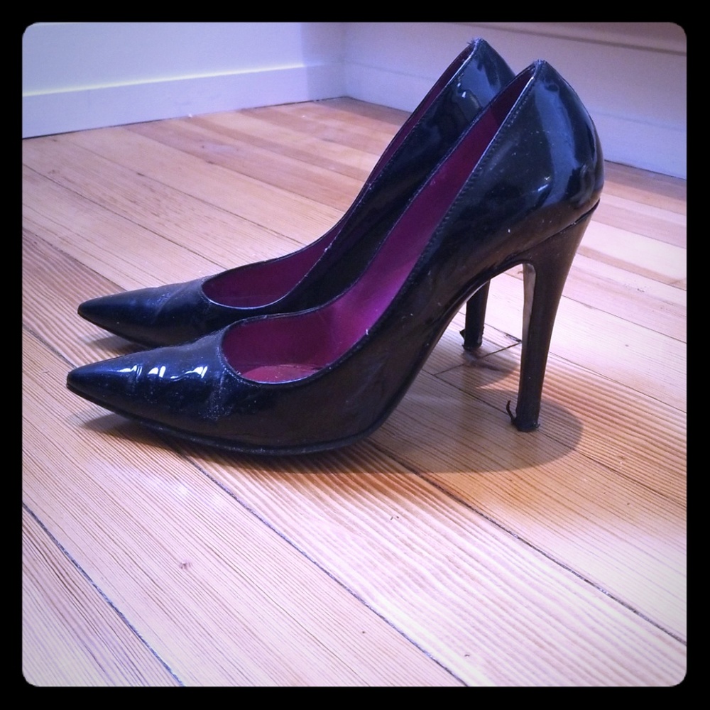 Sergio Rossi black patent stiletos